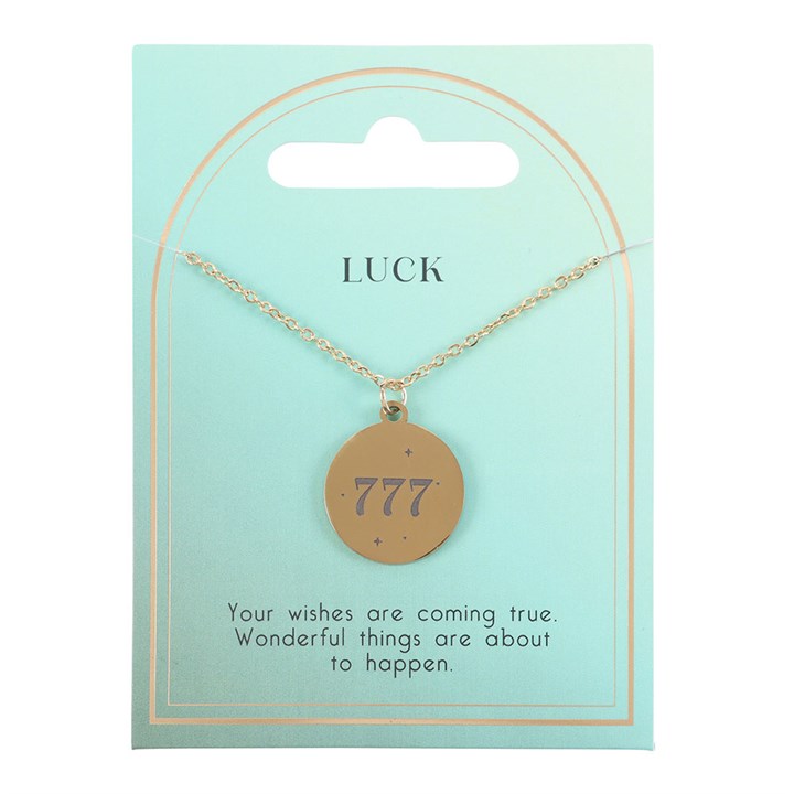 777 Angel Number Necklace – Manifest luck, divine support, and cosmic alignment