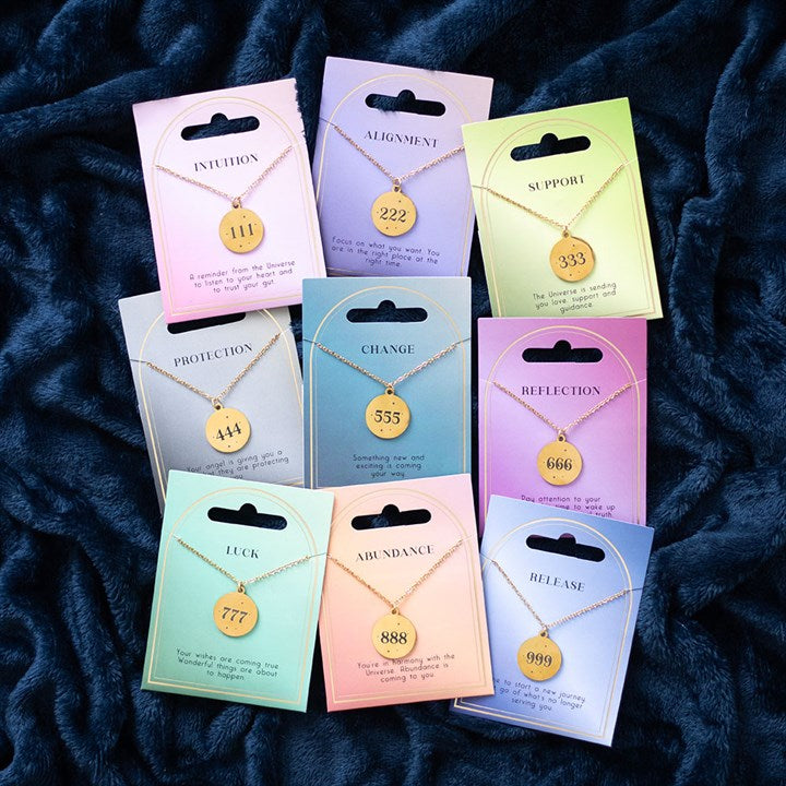 777 Angel Number Necklace – Manifest luck, divine support, and cosmic alignment