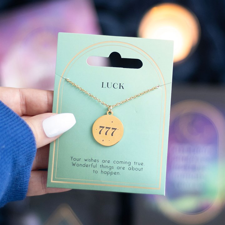 777 Angel Number Necklace – Manifest luck, divine support, and cosmic alignment

