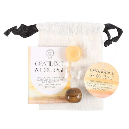 Confidence and Courage Manifestation Bundle with Healing Crystals and Harmony Spell Candles for Self-Belief, Empowerment, and Positive Energy