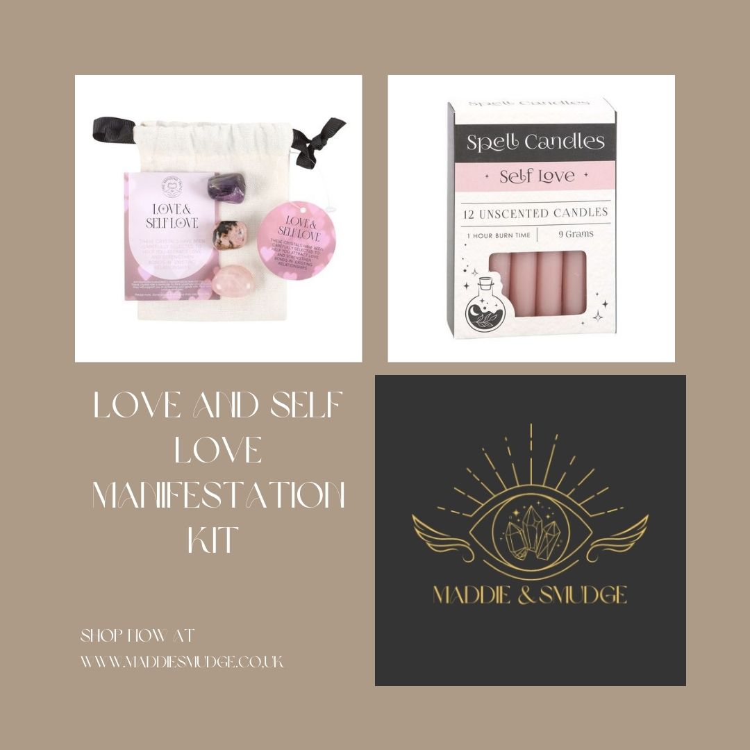 Love & Self Love Manifestation Kit with Healing Crystals and Pink Spell Candles for Attracting Love and Boosting Self-Care