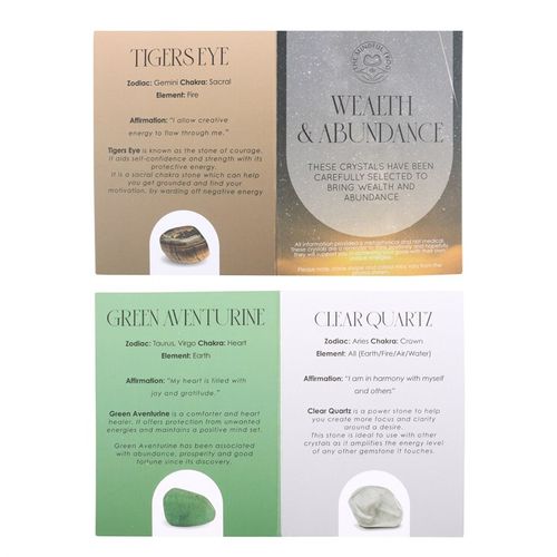 Wealth and Abundance Manifestation Kit with crystals, candles, and storage bag. Perfect for attracting prosperity and success.